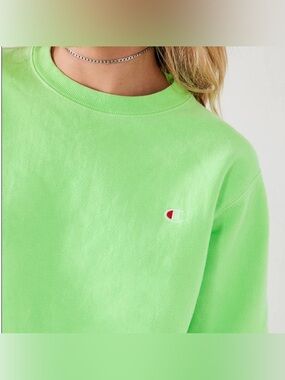 Champion Day Glo Neon Green Crewneck Sweatshirt